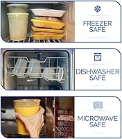 Vista 6 de Contenedores de delicatessen con tapas, recipientes de almacenamiento de alimentos, recipientes transparentes para congelador, paquete de 36