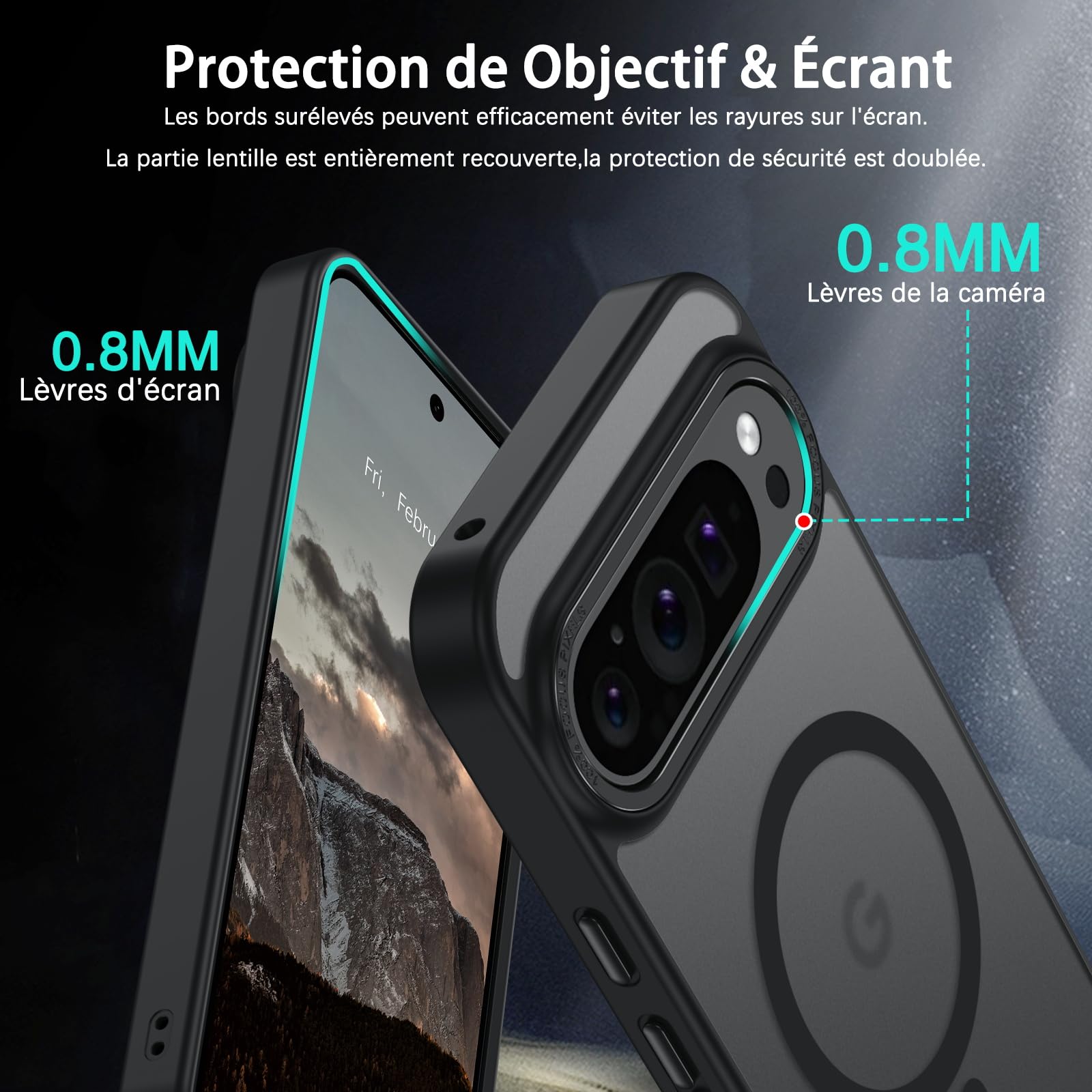 Coque Magnétique Compatible MagSafe Pour Google Pixel 10/10 Pro - Translucide Mat Violet Foncé - Antichoc Fine