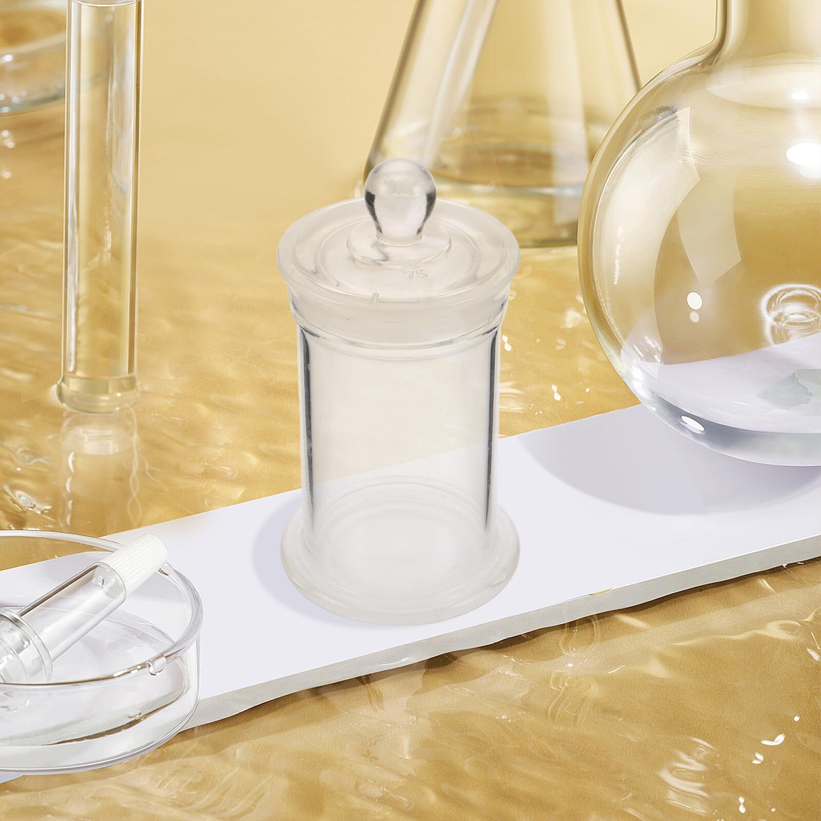Provetta in vetro borosilicato, 75 x 120 mm, con coperchio, a parete spessa, a prova di perdite, contenitore per campioni di laboratorio, per preparati chimici e applicazioni sperimentali