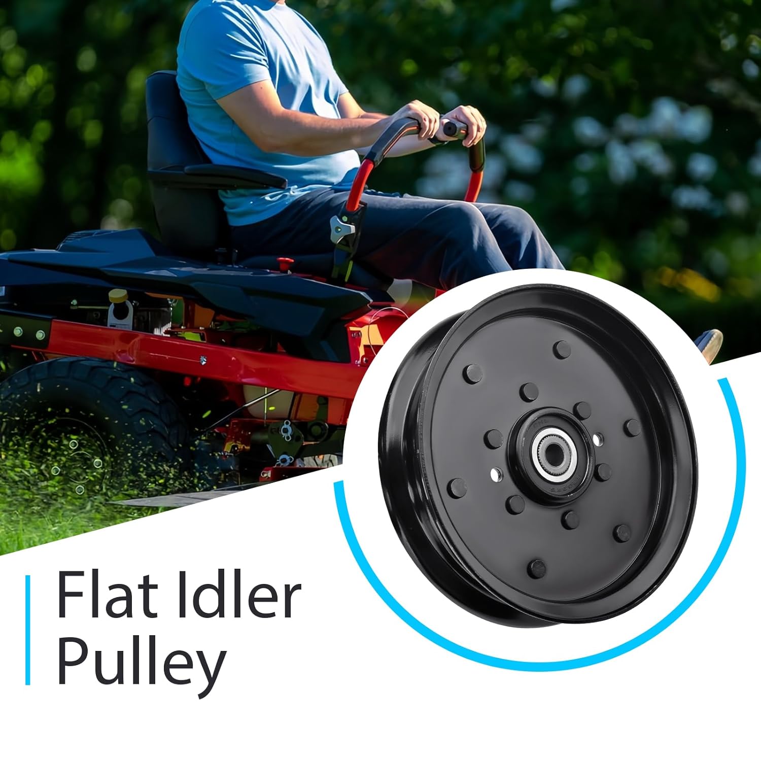 Flat Idler Pulley Replace 07351200 Compatible with Ariens 60 52 Apex 60 52 48 / Gravely ZT HD Z-Stance Pro-Walk Pro-Turn Pro-Stance Compact-Pro, 5" x 0.75"