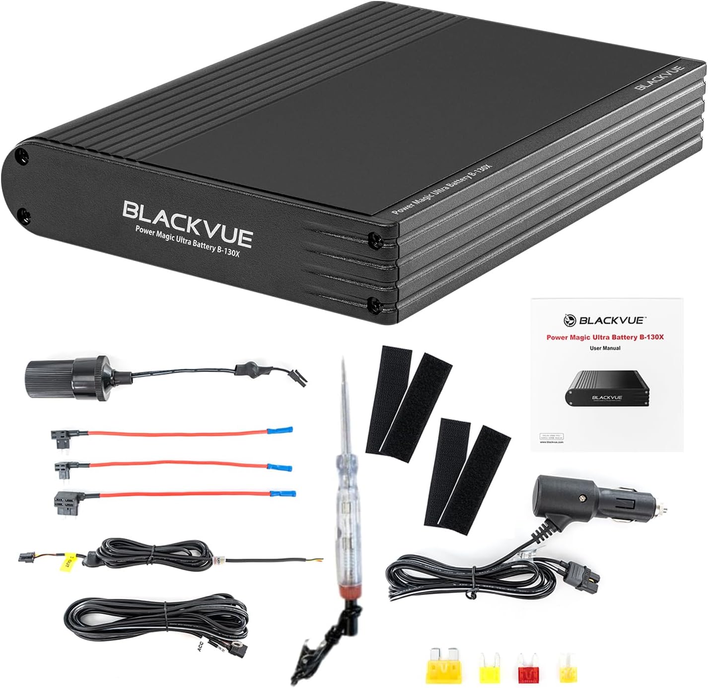 Blackvue B-130X Power Magic Ultra Battery Pack, Vehicle Dash Cam Battery, Discharge Prevention, Circuit Tester Included