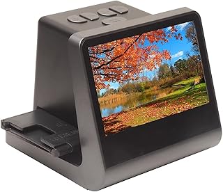 Digital Film Scanner, Slide Scanner with Large 5" LCD Screen, Convertible Color and Black and White Negatives and 35mm Sli...