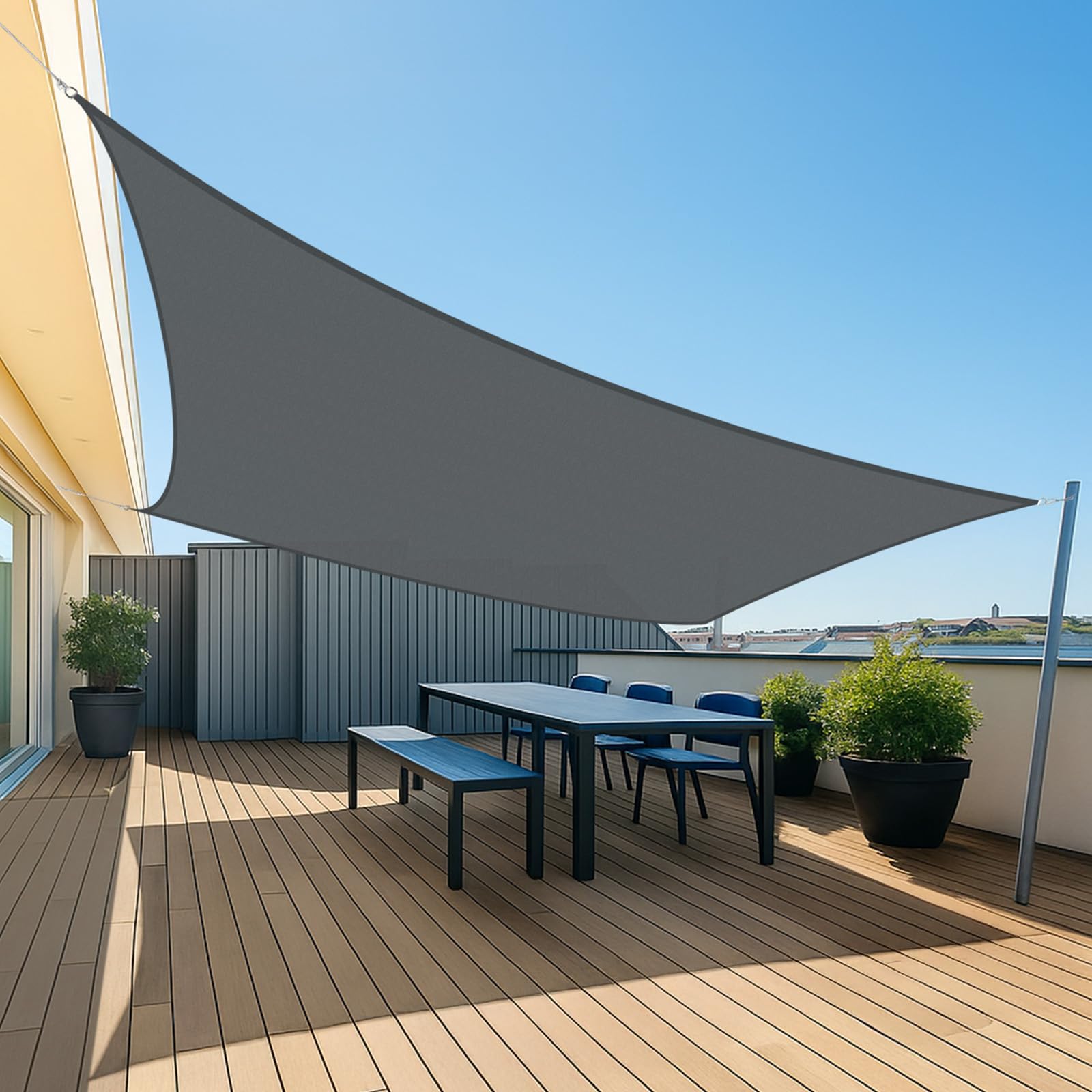 UMI Voile d'ombrage Imperméable Carré 3x3m Toile Ombrage PES avec 95% Protection UV pour Jardin Terrasse Balcon Patio Extérieur - Anthracite