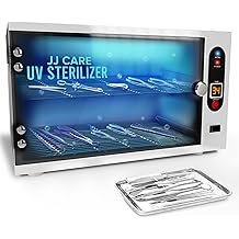 JJ CARE UV Sterilizer 8 Liter Capacity، UV Light 99٪ Sterilization Killing Efficity، LED Timer UV Sterilizer Cabinet for Salon، Spa، Office and At Home Use، Professional Tabletop UV Sterilizer,