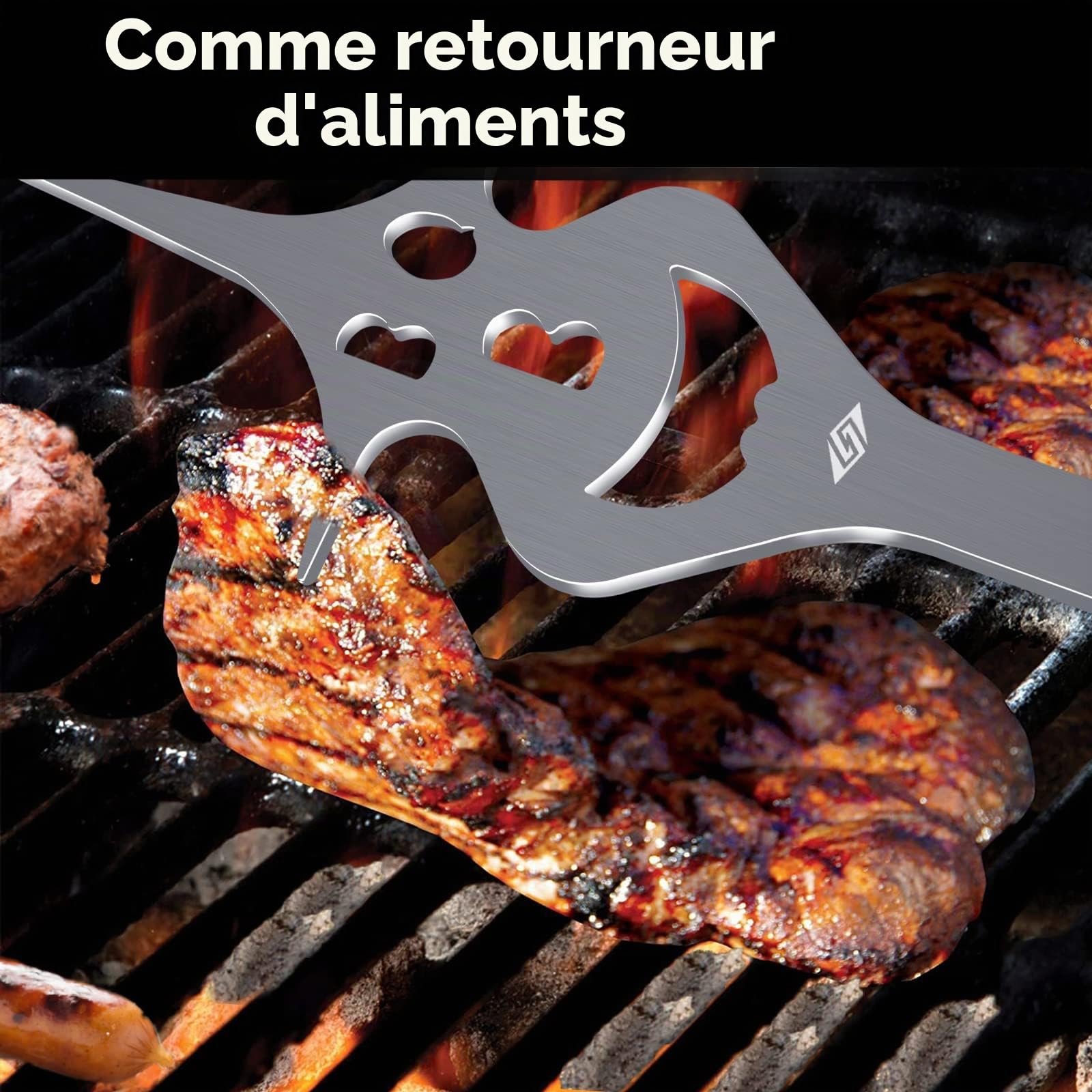 Accessoires de barbecue Funy, Fourchette de barbecue 6 en 1, Fourchette à découper, Outils de barbecue personnalisés, Fourchette à viande de 35 cm de long, Cadeaux surprises pour hommes