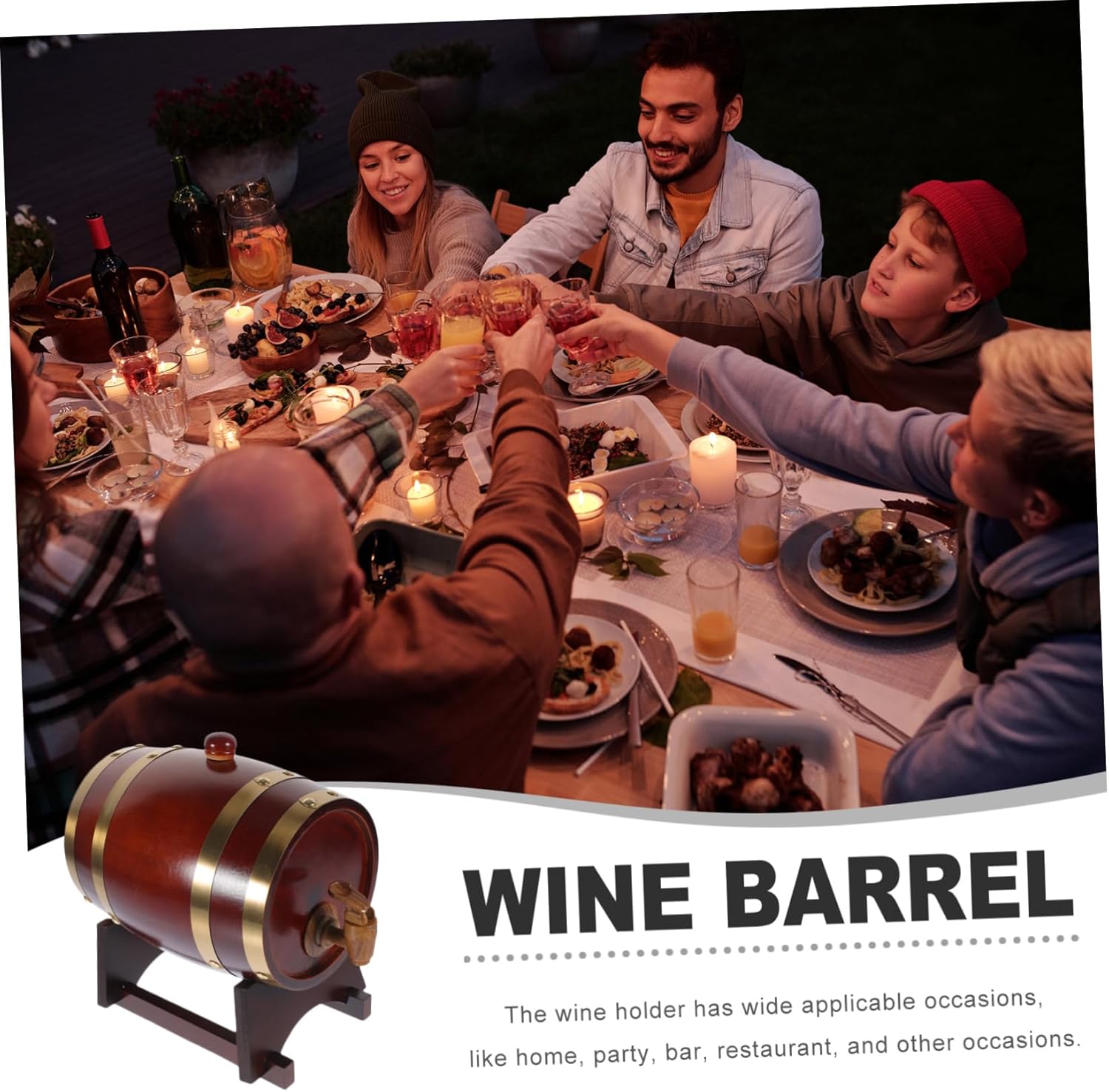 LIFKOME Wooden Wine Barrel Red Wine Beer and Whiskey Aging Cask with Elegant Design for Home Decor and Drink Dispensing