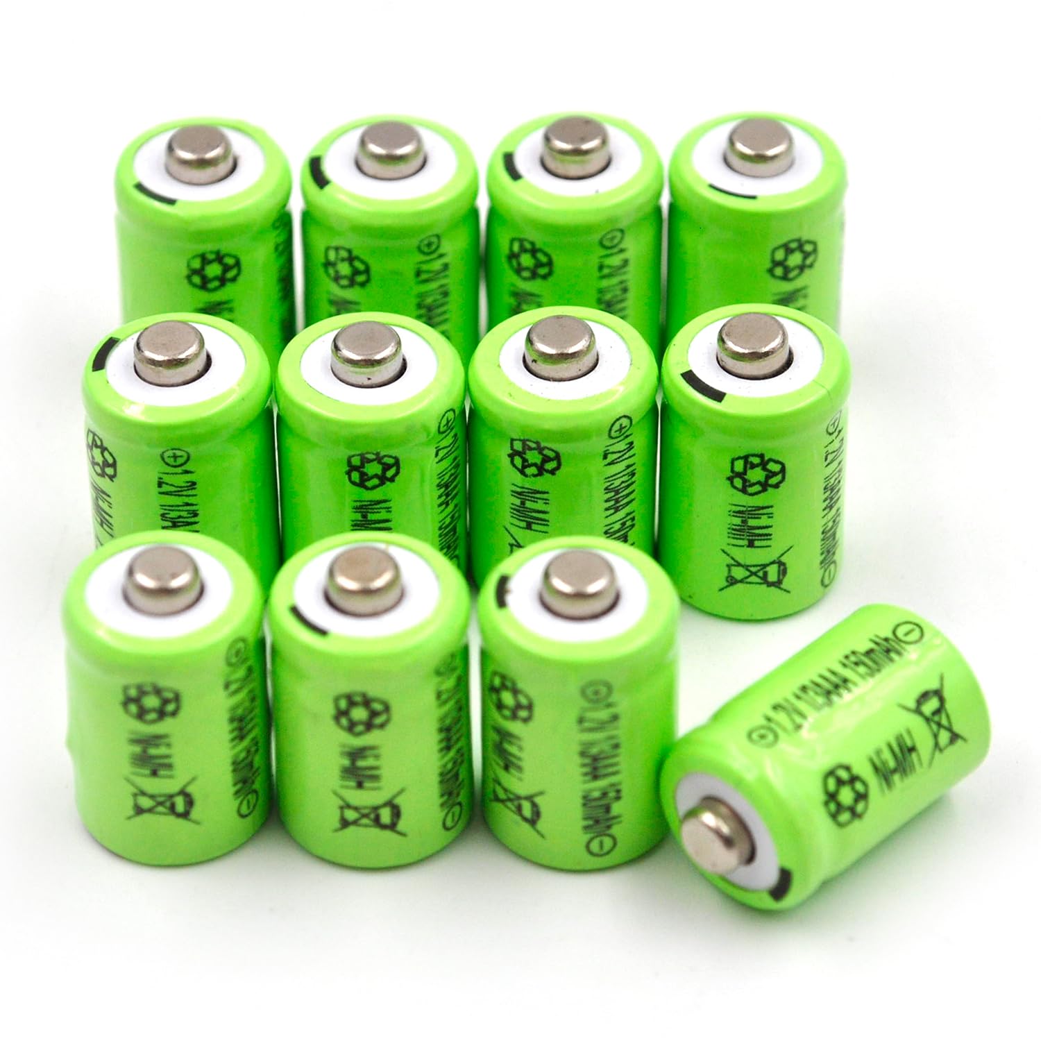 Amazon.com: Lunggwey (12-Pack) 1/3AAA 1.2V 150mAh Ni-MH Button Top
