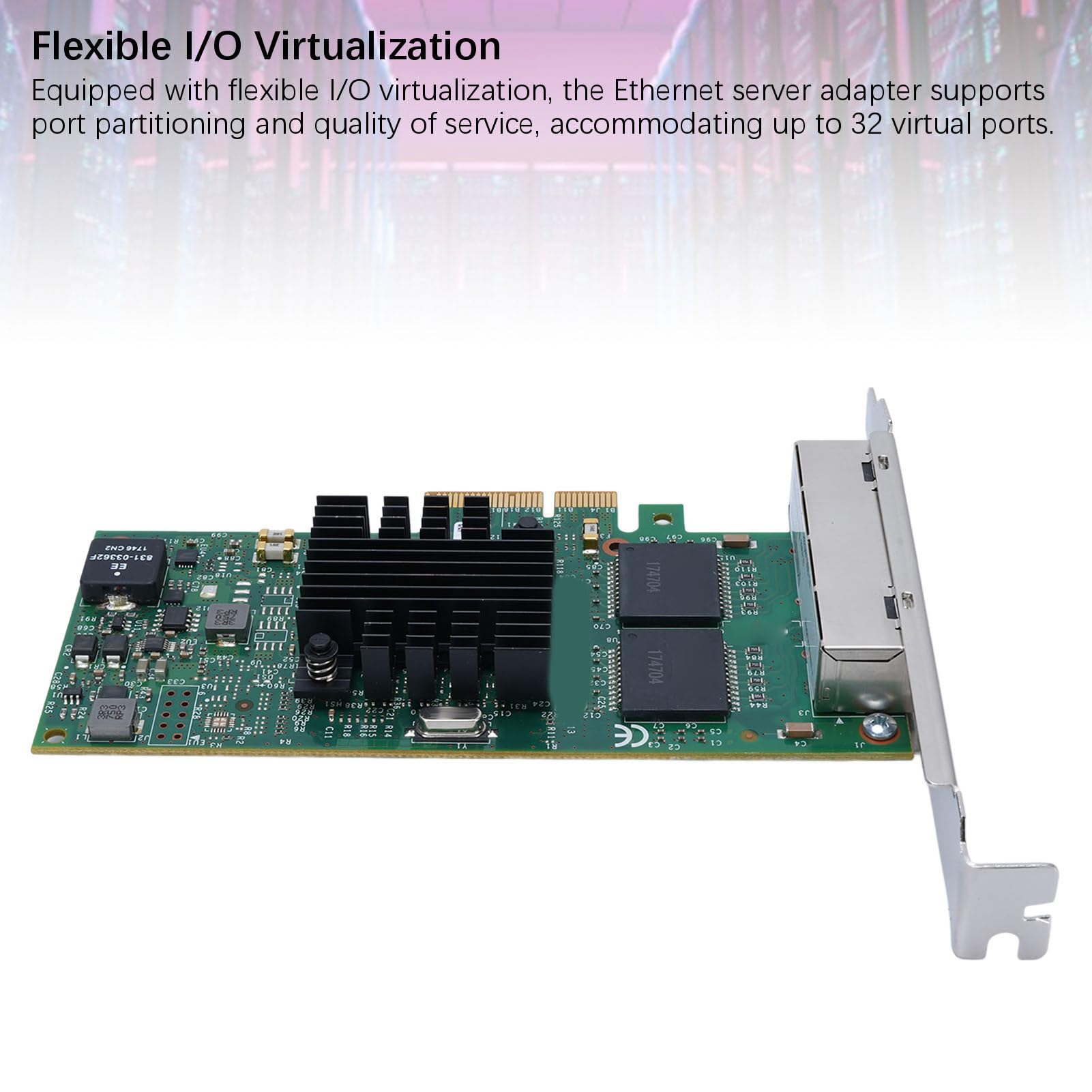 Fabater Adattatore Server Ethernet I350-T4 Scheda di Rete Gigabit PCIE a Quattro Porte Ad Alte Prestazioni per Server 10 100 1000 Mbps