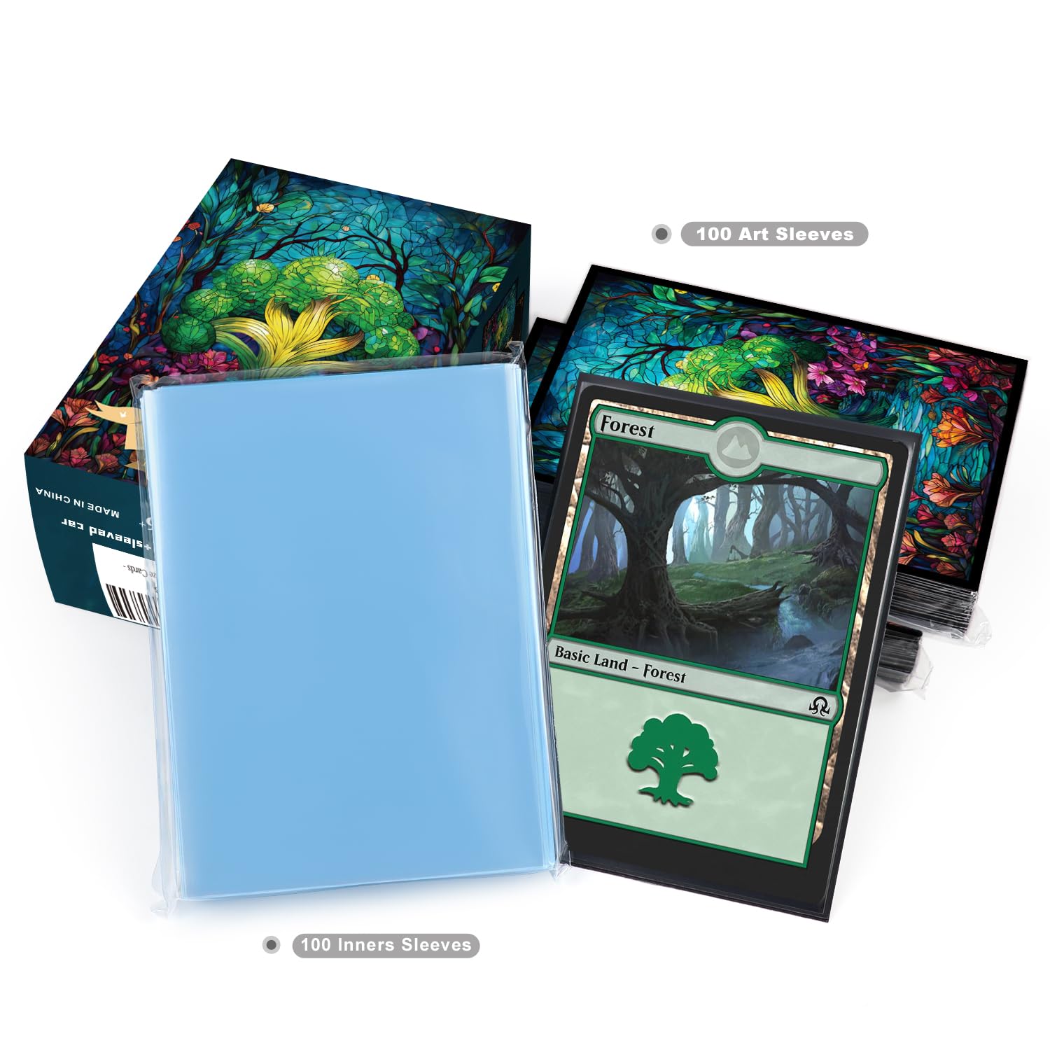 Amazon.com: Katomula 100 Card Sleeves for MTG with 100 Inner Sleeves,  Textured Back Art Sleeve, Fit Standard Size Cards