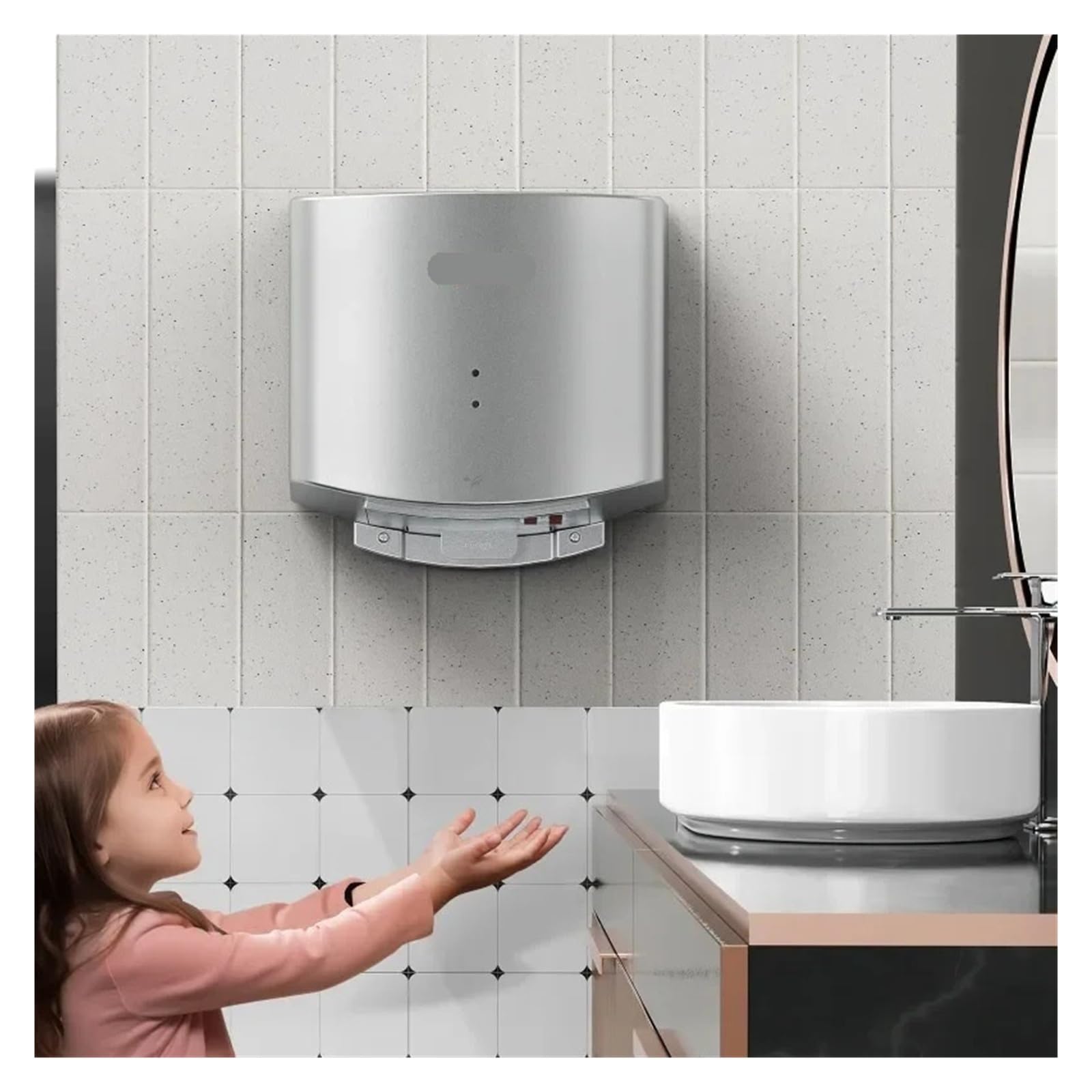 LNHHG Automatic Touchless Hand Dryer Heavy Duty Commercial Hand Dryer, 1400W Automatic High Speed ABS Warm Wind Blower,Low Noise