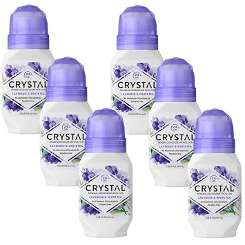 Crystal Mineral Deodorant Roll-On, Lavender & White Tea 2.25 oz Pack of 6