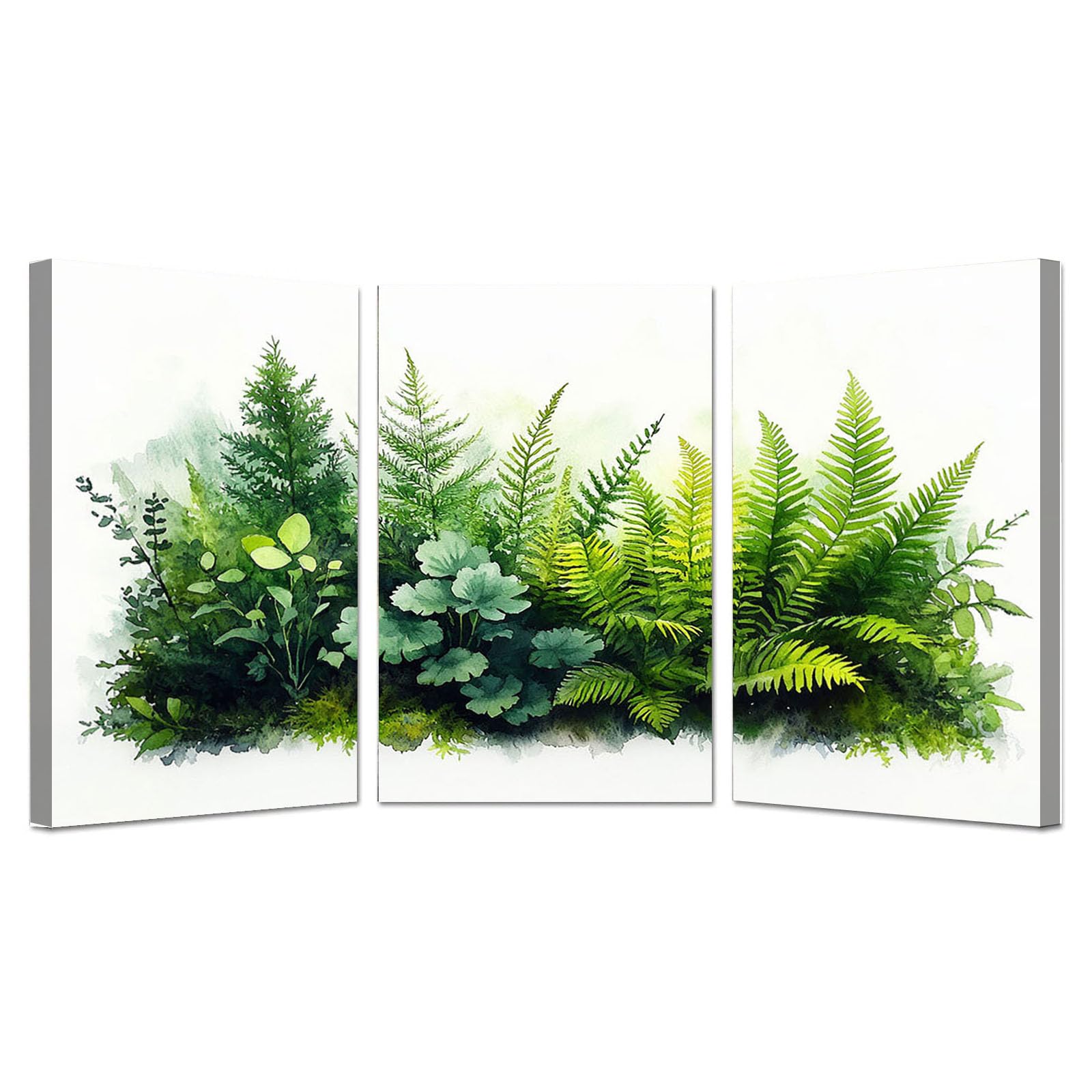 Peinture d’arbre forestier mural haut de gamme triptyque vert de 30x45cm - 8