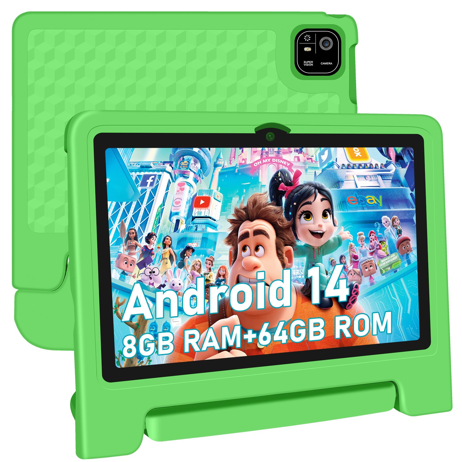 Autism Tablet Kids Tablet, 10.1 Inch IPS HD Touchscreen Android 14 64 ...