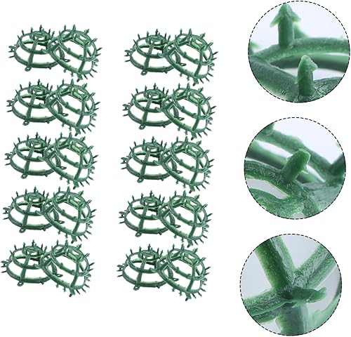 Miniatura 8 de ARTIBETTER 60 piezas de soporte de bola de hierba, mini plantas, plantas de plumeria, decoración de flores de boda, soporte para cabeza de flor,