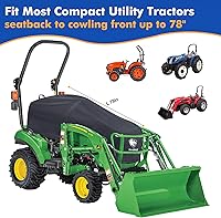 Vista 4 de Cubierta de tractor 1200D compatible con John Deere, Kubota, Mahindra, cubierta de tractor 100% impermeable de hasta 78 pulgadas de longitud, tela