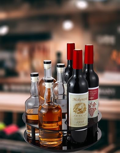Miniatura 2 de YUNNO Organizador giratorio de jarabe de café, 7 botellas, estante para jarabe de café para encimera, soporte para botella de jarabe acrílico,