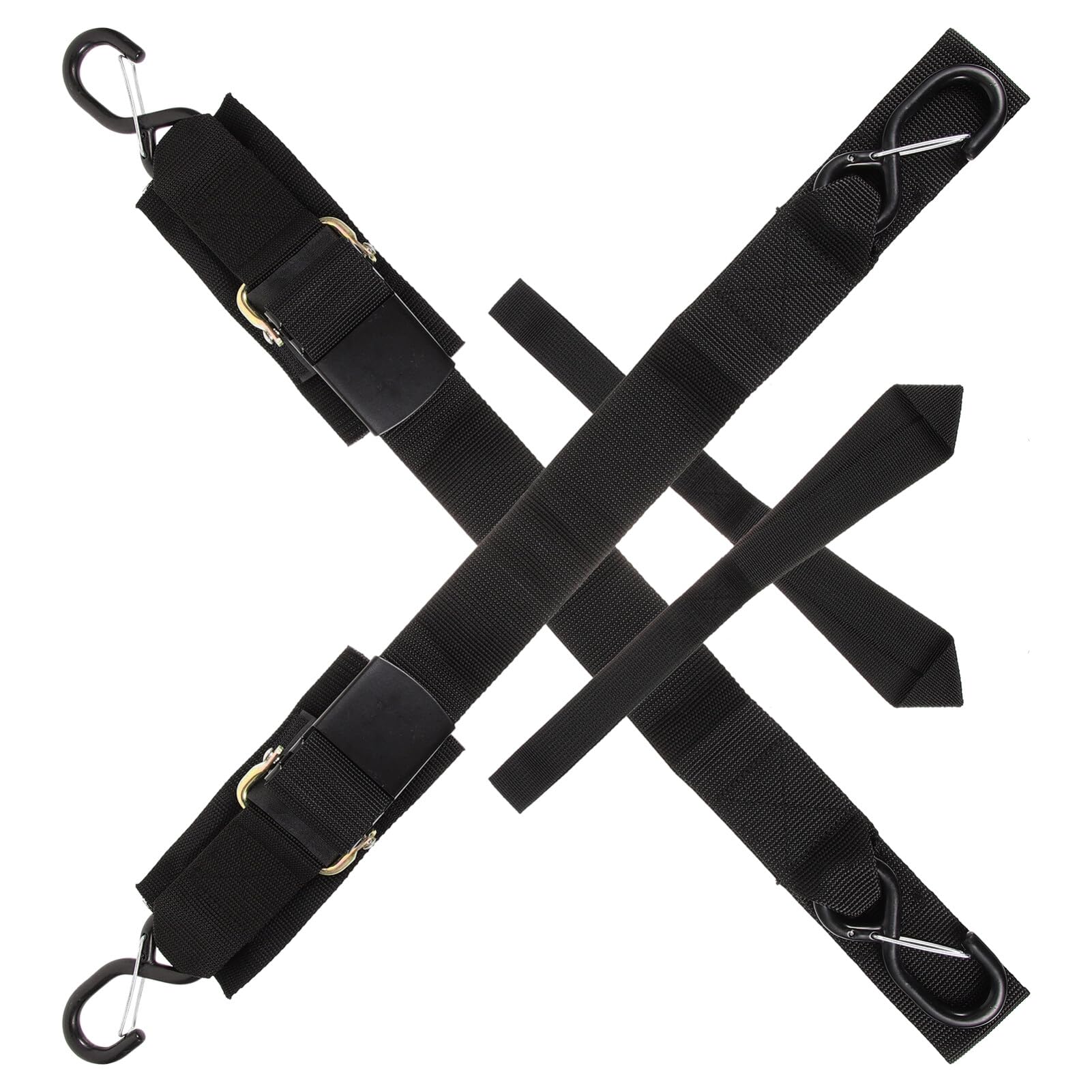 BESPORTBLE Boat Winch Strap Hook Boat Trailer Tie-Downs 4pcs Retractable Tie Downs Non-Slip Surface