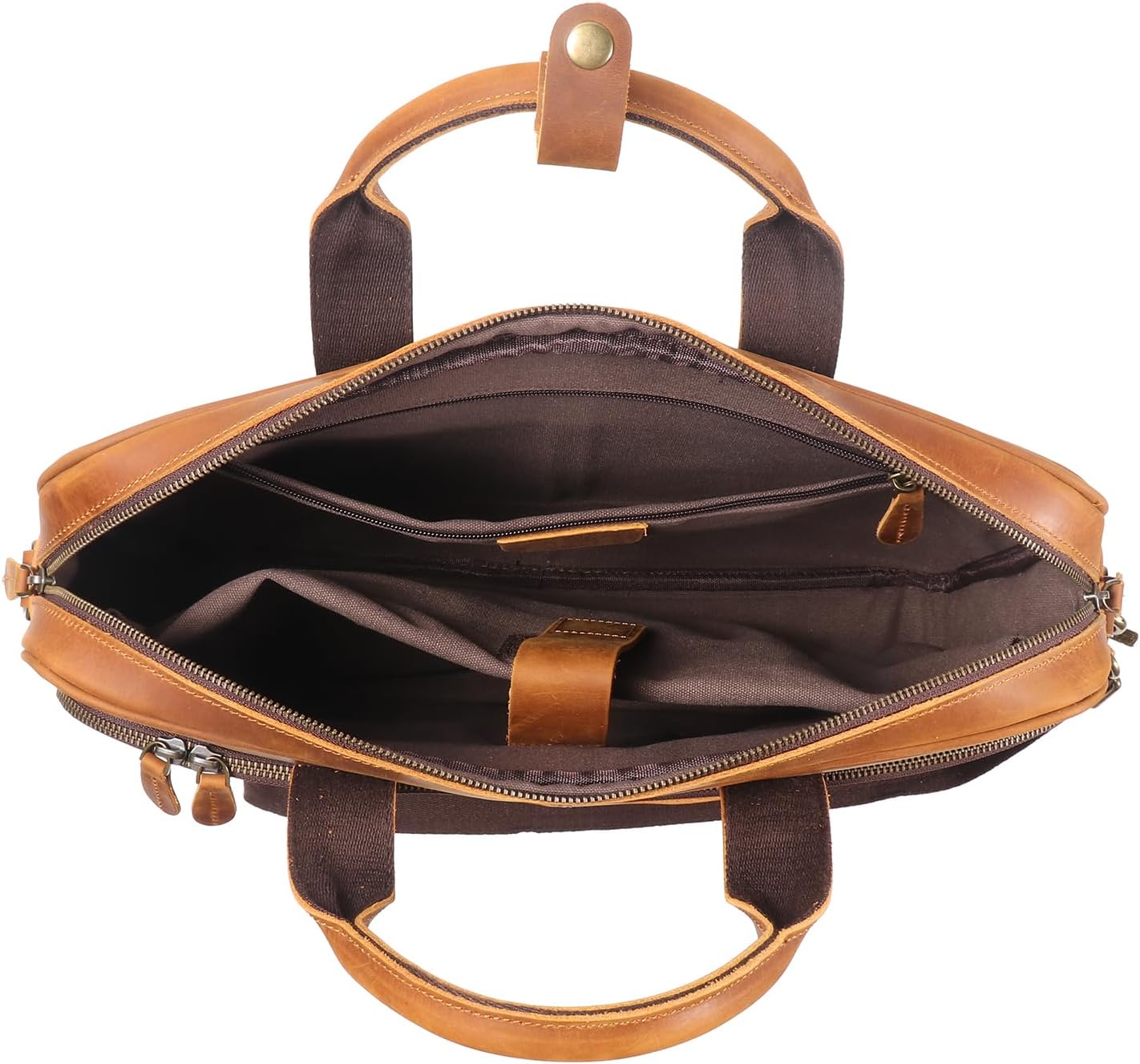 Leather Briefcase for Men 17Inch Laptop Messenger Bags Business Travel Handcrafted Laptop Bag with YKK Zipper Gift - Image 7