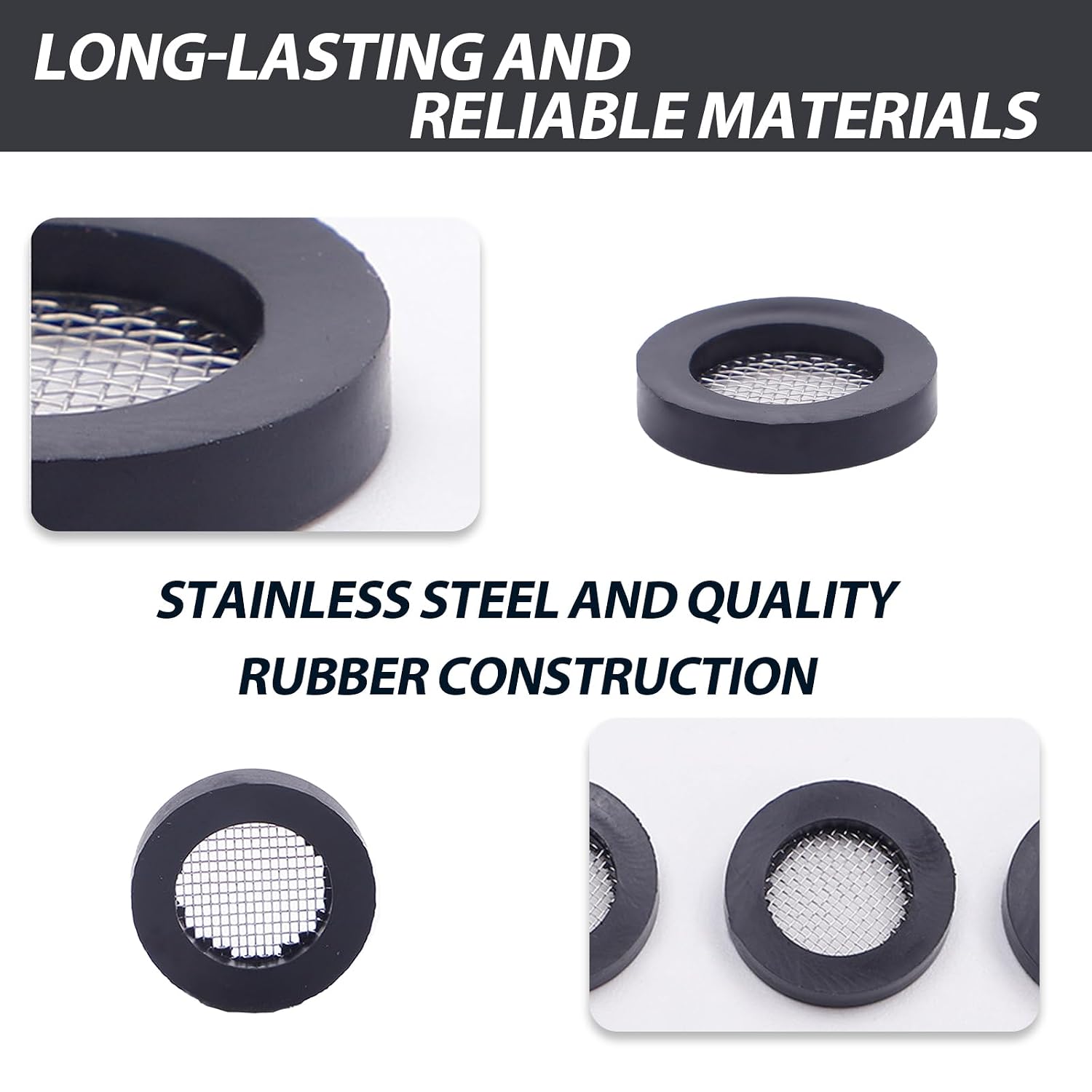 NIIIYTYB Shower Head Gasket with Wire Mesh Middle 50 Pack Rubber Washer for Showerhead Door Water Hose Prevent Leakage 3/4 40 Mesh O-Ring Gasket with Screen Sink Rubber Flow Restrictor