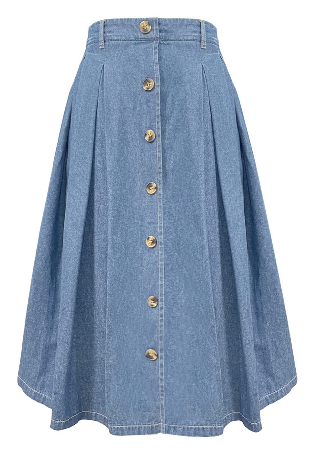 Alaster Queen Langer Faltenrock für Damen, Midi, hohe elastische Taille, fließende Taschen, Rock für Damen