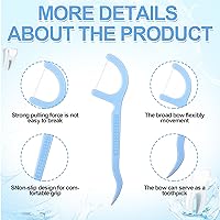 Vista 3 de Dandat 2000 piezas de púas de hilo dental a granel de alta dureza, limpios, hilo dental para limpieza de dientes, limpieza familiar, espacio Azul