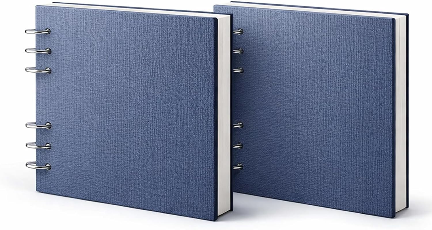 2 Pack Watercolor Journal, 7.6"x7.6", 20 Sheets Each, Cold-Pressed 140lb (300 GSM), 100% Cotton Watercolor Sketchbook, Hardcover Loose-Leaf Artist Paper Pads, Art Supplies for Mixed Media