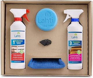 Lahti Sauna Clean Set – Premium Komplettlösung für Sauna-Reinigung | Effektiv für Saunaholz & Fliesen | Nachhaltig & Biologisch Abbaubar | Inkl. Zubehör
