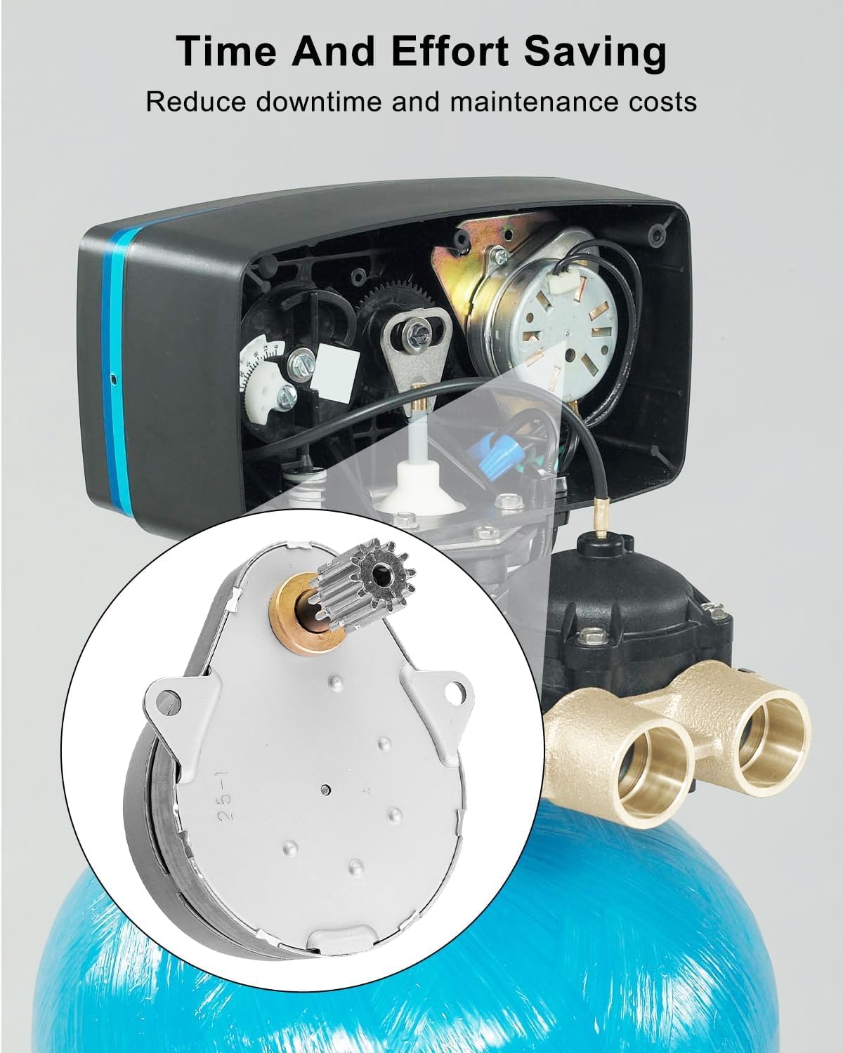 Timer Motor Fit for Fleck 5600 2500 2510 2750 9000 9100 9500 3200 3210 Control Valve Replace 18743 13400 13944, with Mounting Screws