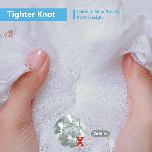 Miniatura 3 de VANZAVANZU Esponja de ducha grande de 2.82 oz de esponja de baño para hombres y mujeres, juego de 4 unidades (blanco)