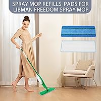 Vista 2 de Repuesto de cabezal de trapeador mejorado para mopa Libman Freedom, paquete de 6 almohadillas de repuesto lavables + 1 bolsa de lavandería