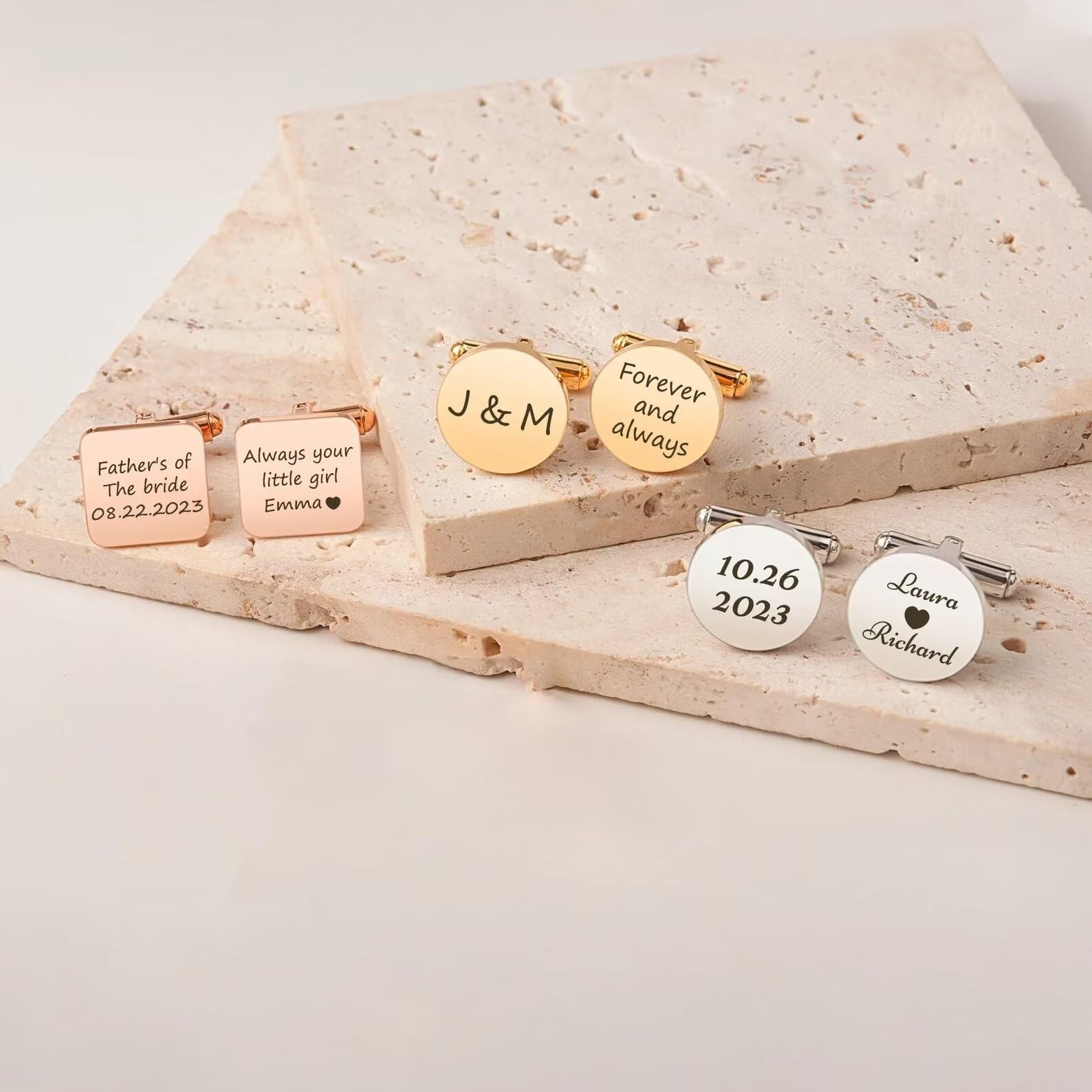 Vater der Braut Geschenk - Gravierte Manschettenknöpfe - Manschettenknöpfe für Vater - Personalisierte benutzerdefinierte Manschettenknöpfe - Immer Ihr kleines Mädchen Manschettenknöpfe
