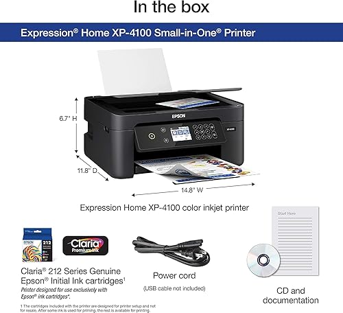 Miniatura 4 de Epson Expression Home XP-4100 Impresora inalámbrica de inyección de tinta a color todo en uno para oficina en casa color negro escaneo de copia de