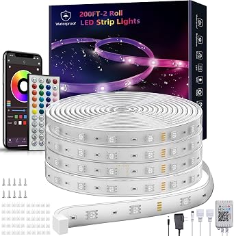 Ledagic Outdoor Led Strip Lights Waterproof 200ft, Led Rope Lights