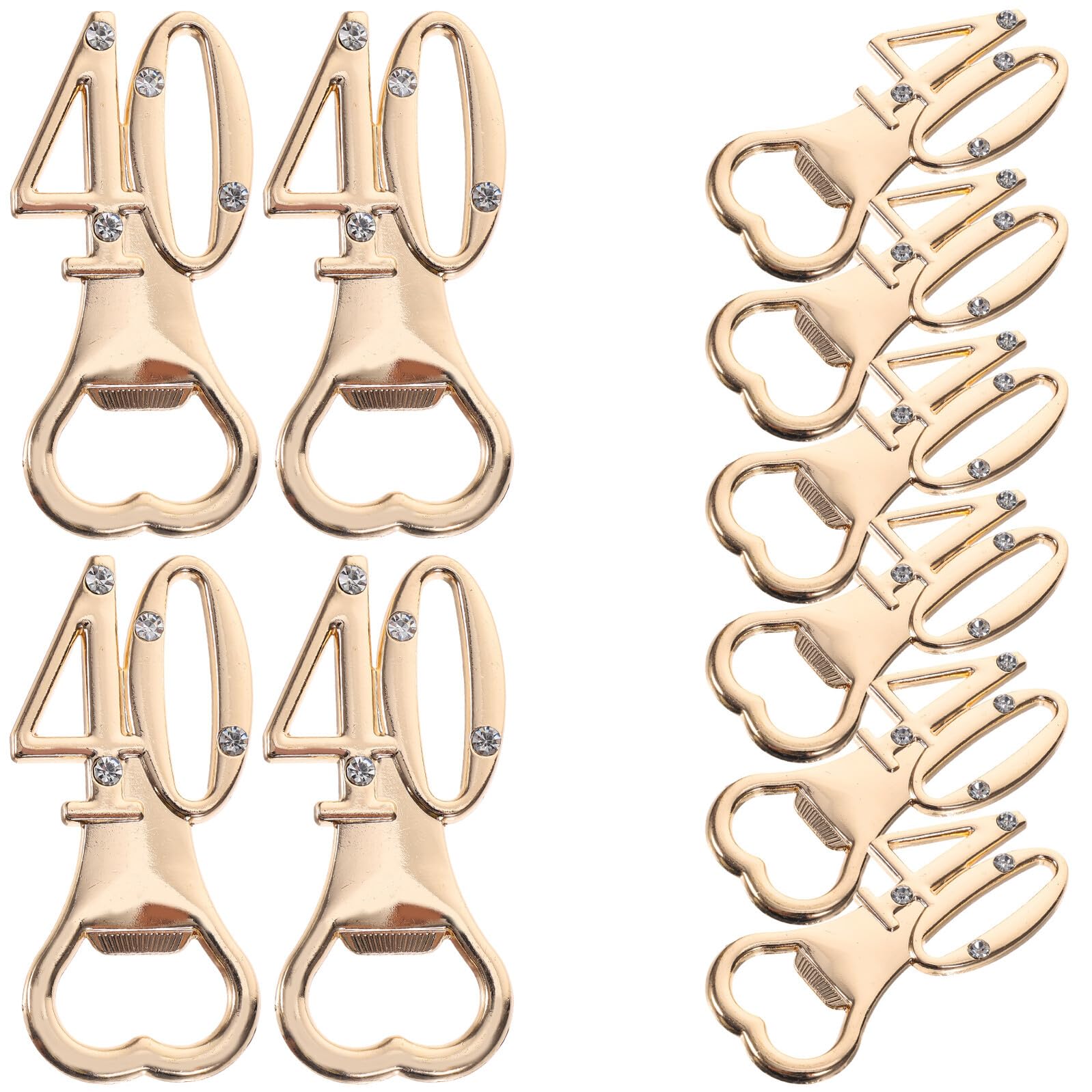 Set 10 Apribottiglie Strass per 40° Compleanno e Anniversario Apribottiglie Multifunzionale per Vino e Birra Bomboniere Eleganti per Feste e Celebrazioni