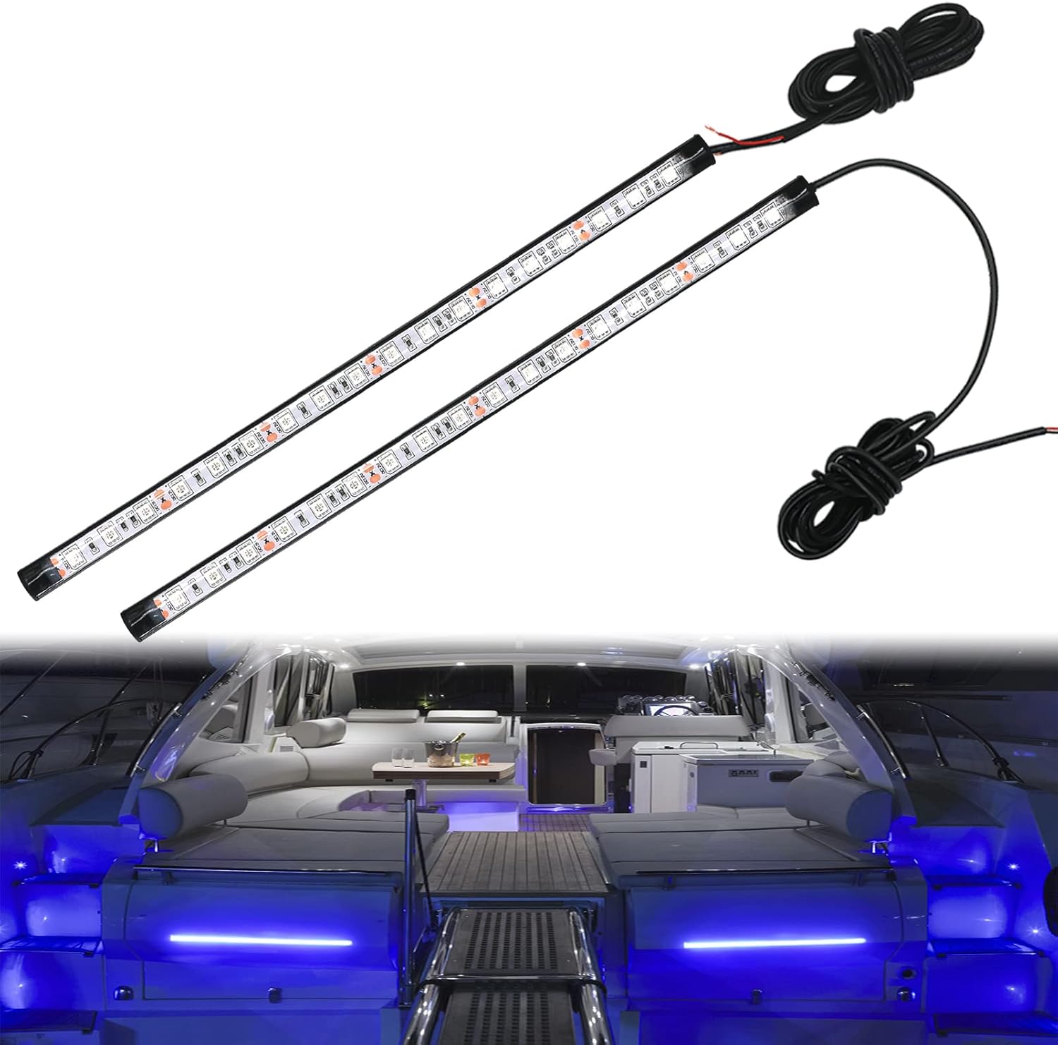 Obcursco Blue Pontoon Led Boat Lights, Waterproof Boat