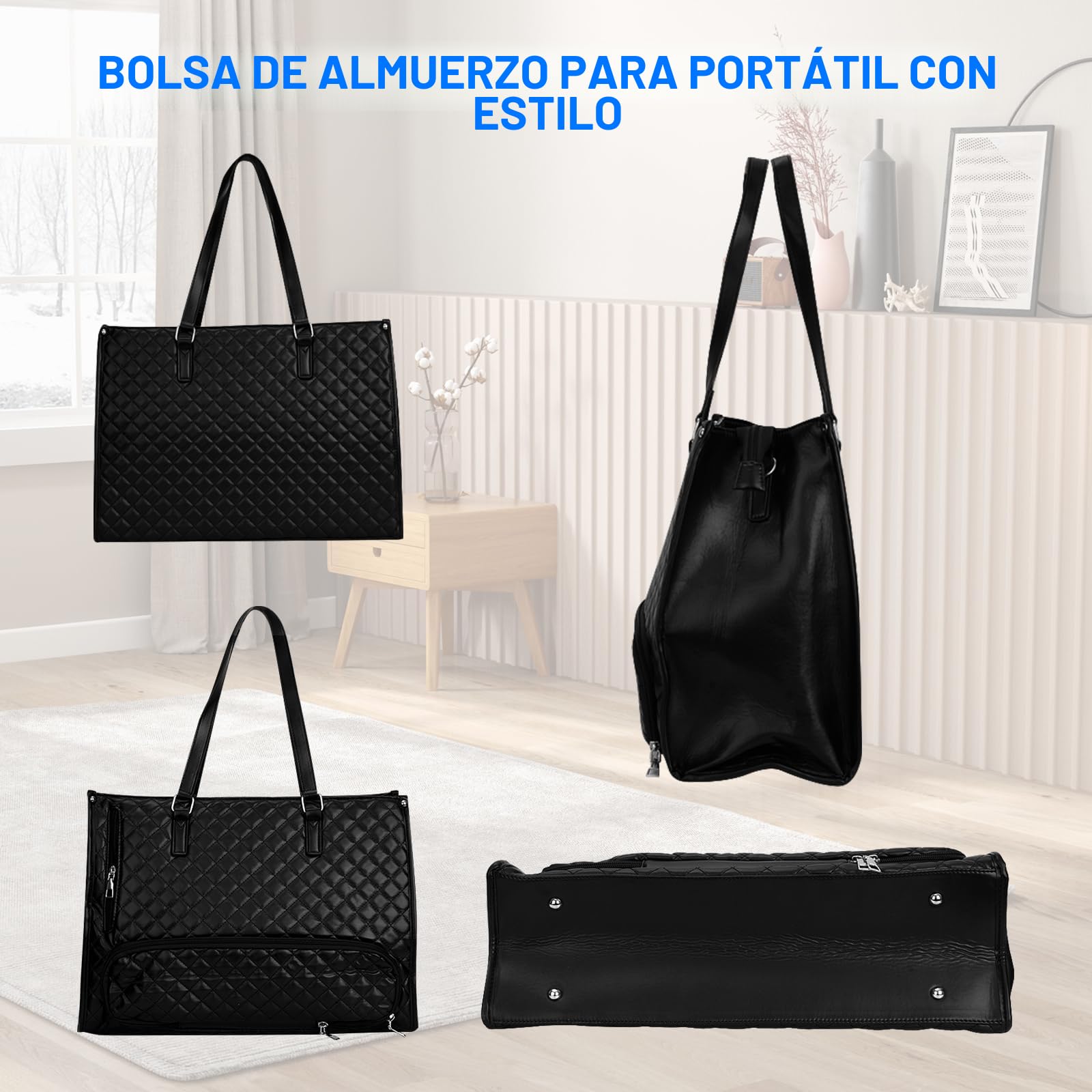 Bolsa Comida Trabajo Loncheras De Trabajo Lunch Bag, Kit De Computadora PortáTil (Adecuado Para Computadoras PortáTiles De 14 ") Con OpcióN De Tirantes Y Correas Para Hombros
