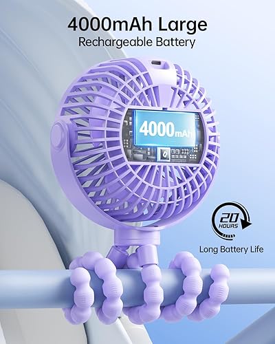 Miniatura 4 de SWEETFULL Ventilador de cochecito Mini ventilador portátil USB Ventilador personal Ventilador de mano Ventilador de camping Ventilador de batería