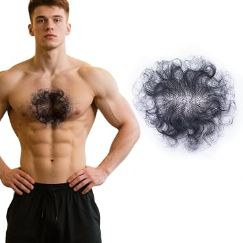Fake Chest Hair Body Hairs Adding Hair Volume Enhancement of Manliness Handmade Full Lace Fake Realistic Chest hair Style 3
