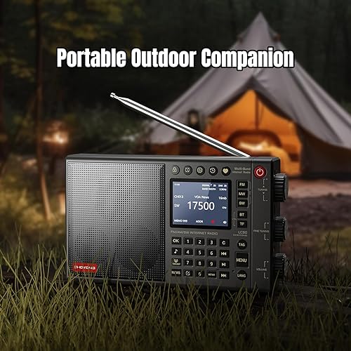 Miniatura 7 de CHOYONG Radio de Internet LC90 Wi-Fi4G, radio FMLWMWSW portátil con batería recargable de 5000 mAh, estaciones de radio 40K, altavoz BT, reloj