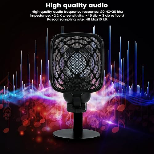 Miniatura 4 de Asmuse Gaming PC USB Microphone, Podcast Condenser Mic with Boom Arm, Pop Filter, Mute Button for Streaming,Online Chat, RGB Computer Mic for PS45