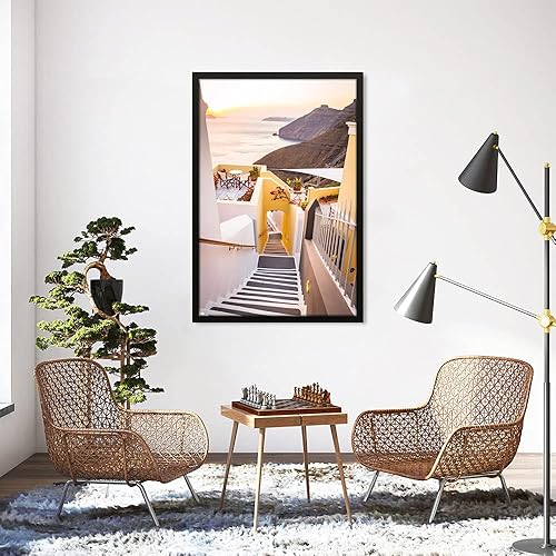 Miniatura 3 de THREELOVE Marco negro de 24 x 36 pulgadas para fotos de 24 x 36 pulgadas, marco de madera de ingeniería de montaje en pared, juego de 3