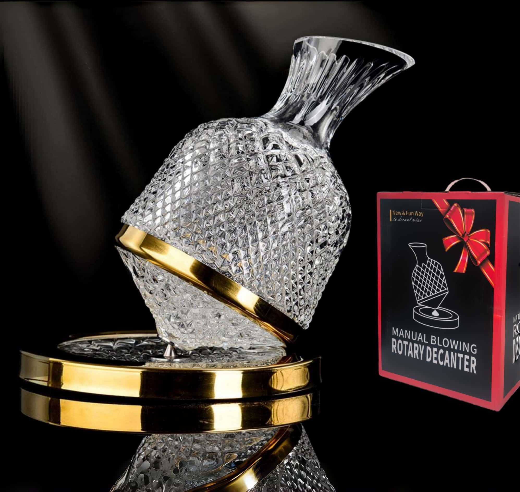 Amazon.com | Wine Decanter Set - Spinning Crystal Red Wine