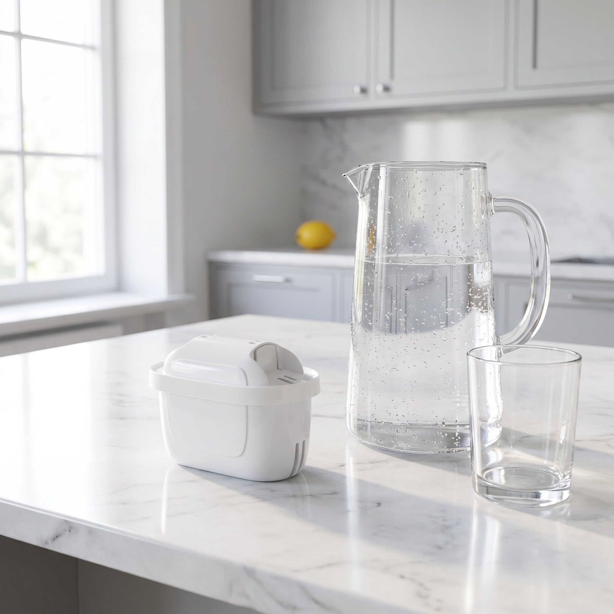 6 cartuchos de filtro de agua compatibles con jarra, color blanco.