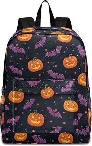 Haunted House Flying Witch Bats Pumpkin Polyester Laptop Backpack