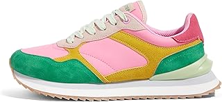 Women's Platform Fashion Sneakers Suede Colorful Colorblock Stylish Retr...