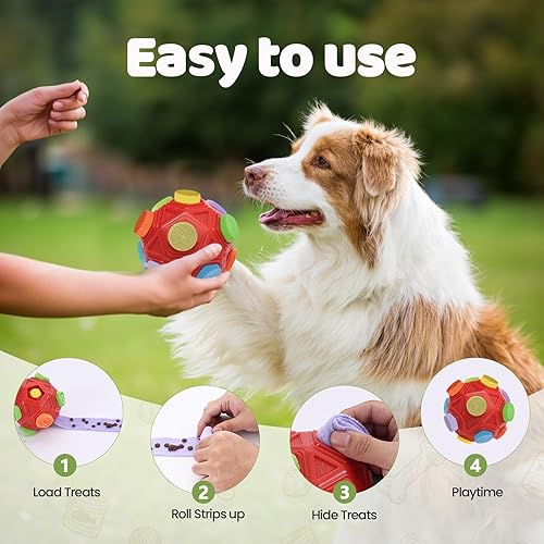 Miniatura 4 de Pelota de olfateo para perros  Pelota olfateadora para perros, juguetes estimulantes mentales para perros, rompecabezas de golosinas para perros,