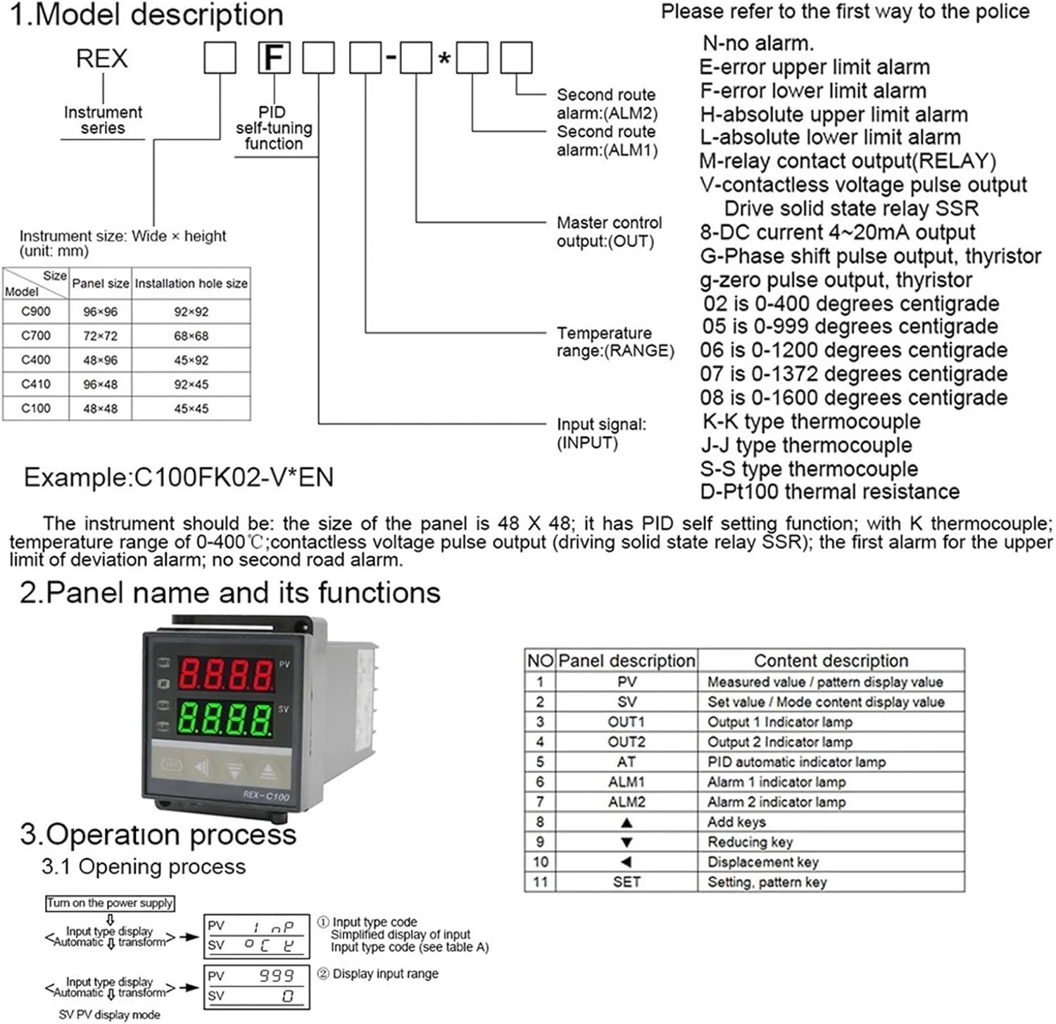 REX-C100 PID Intelligent Temperature Controller Universal REX-C100 Thermostat SSR Relay Output Universal K PT100 J Type Input(K Tepy SSR)