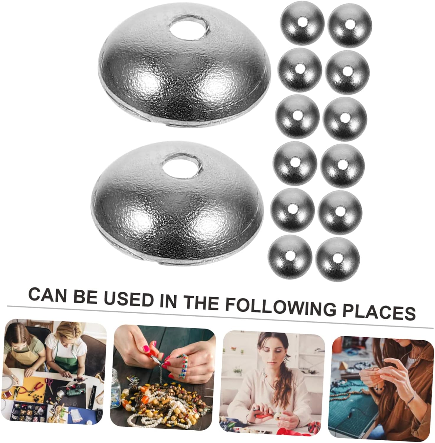 BEBEMOKO 750pcs Beads Caps for Jewelry Making Versatile Spacer Beads for Bracelets Necklaces and Earrings for Crafting and Creative Projects