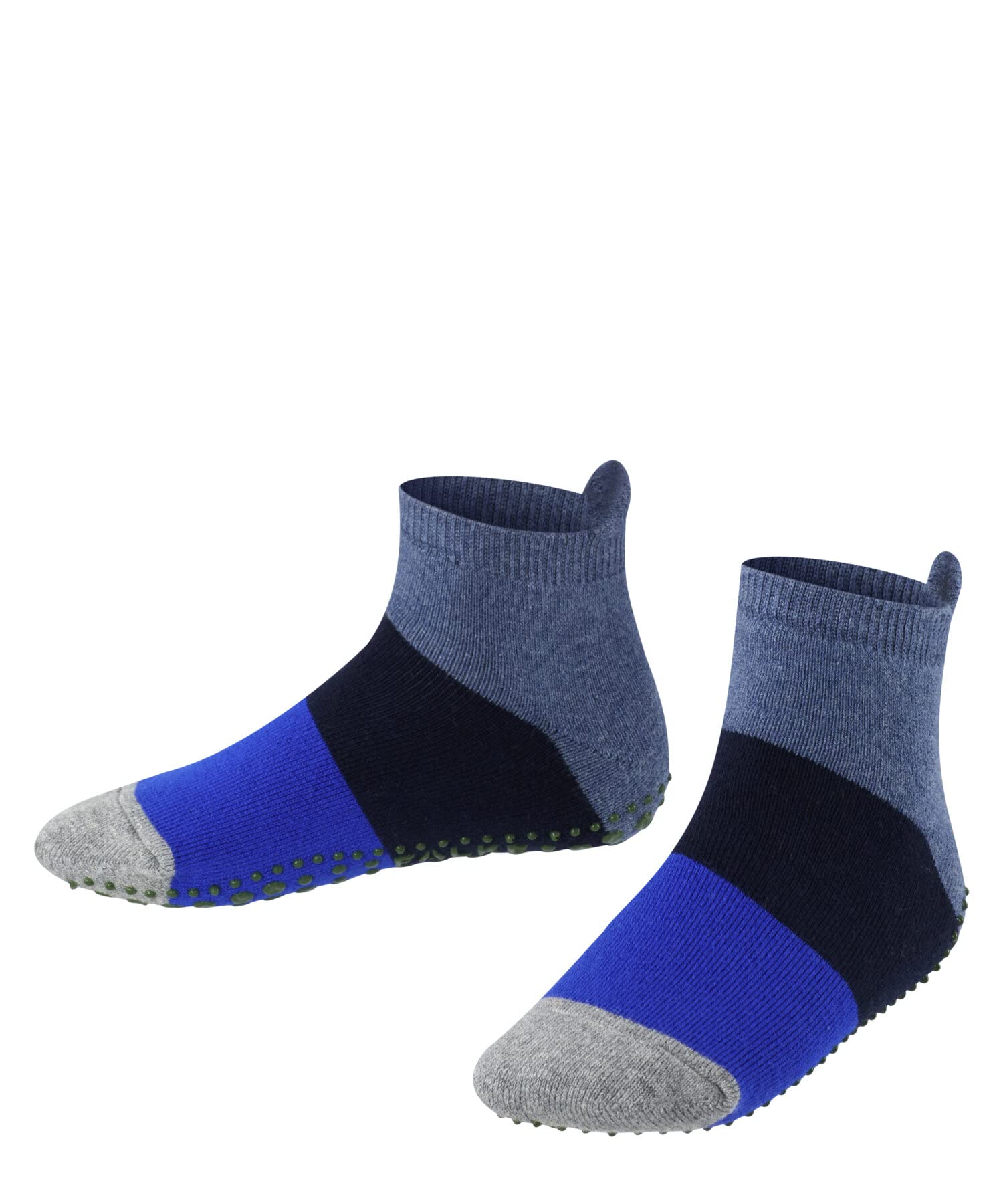 FALKE Kids Colour Block Cotton Grip Socks, Blue Denim 6666, 3/5.5 UK Child, 1 Pair
