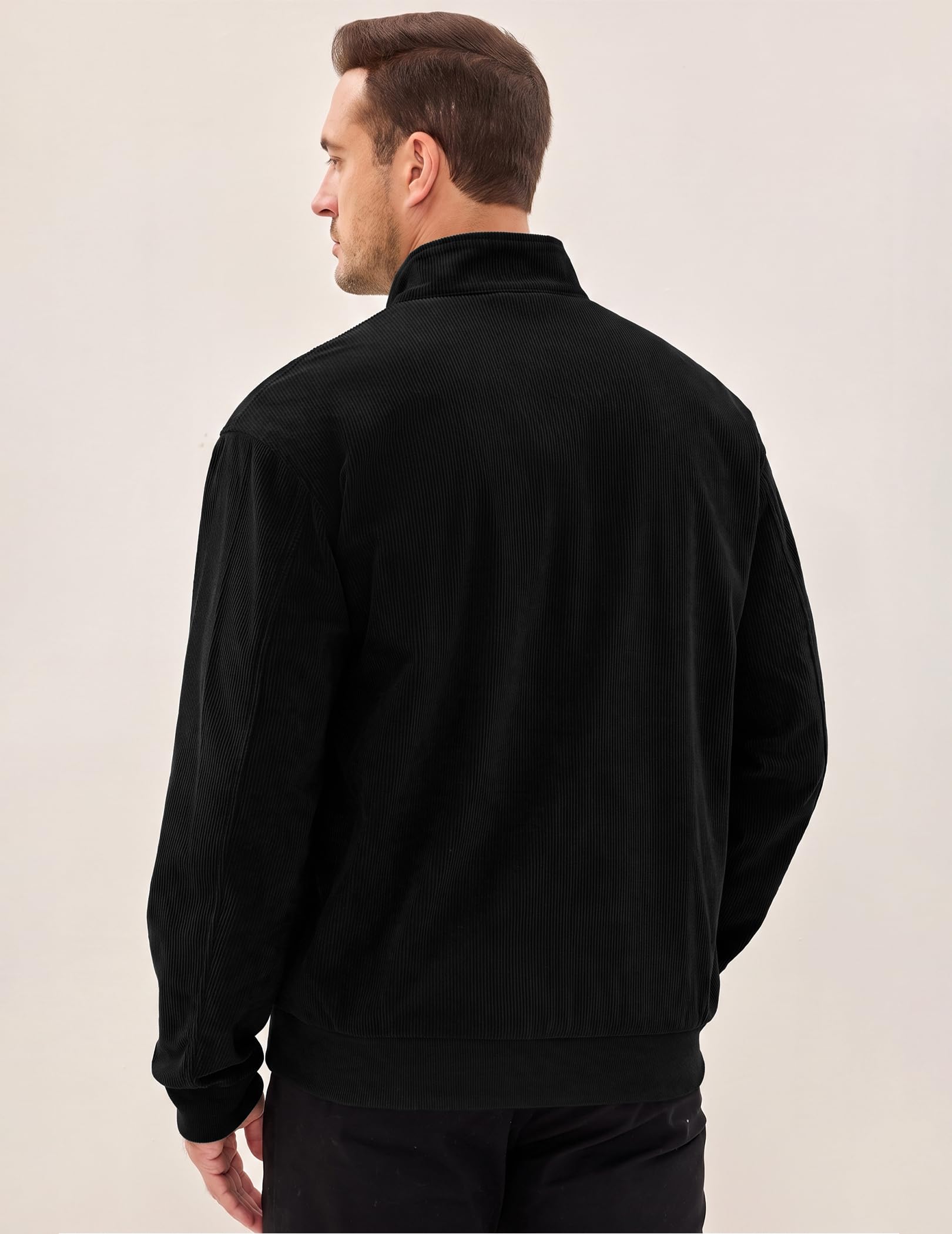 JMIERR Übergangsjacke Herren Casual Cord Bomberjacke | Leichte Blouson Jacke Herren,Harrington Jacken,Mit Stehkragen,Mit Innentasche und Futter,Frühling Sommer und Herbst